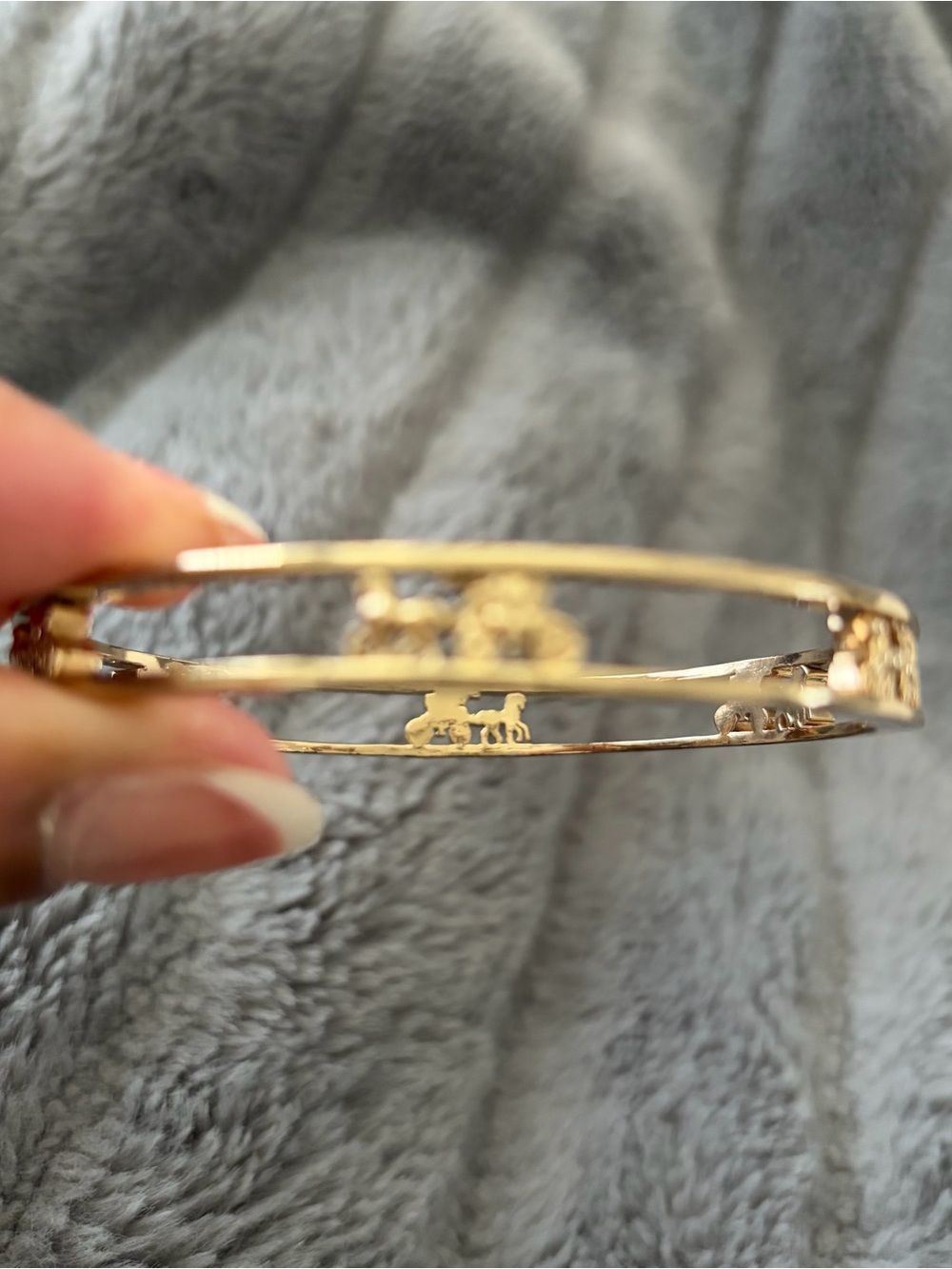 Coach Gold-Tone Double Row Elephant Cutout Bangle Bracelet - Picture 3 of 4